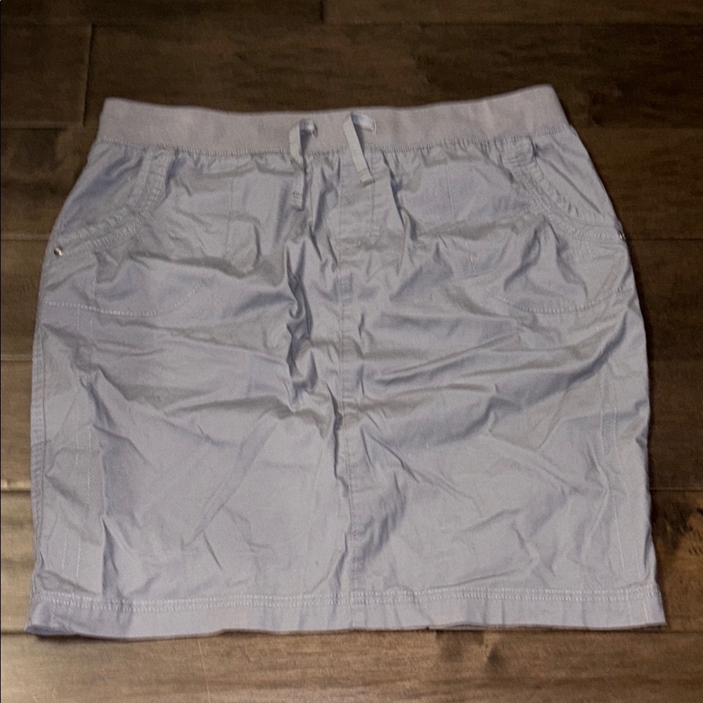 Cleo drawstring gray/blue Women's Skirt with 4 pockets, size 12